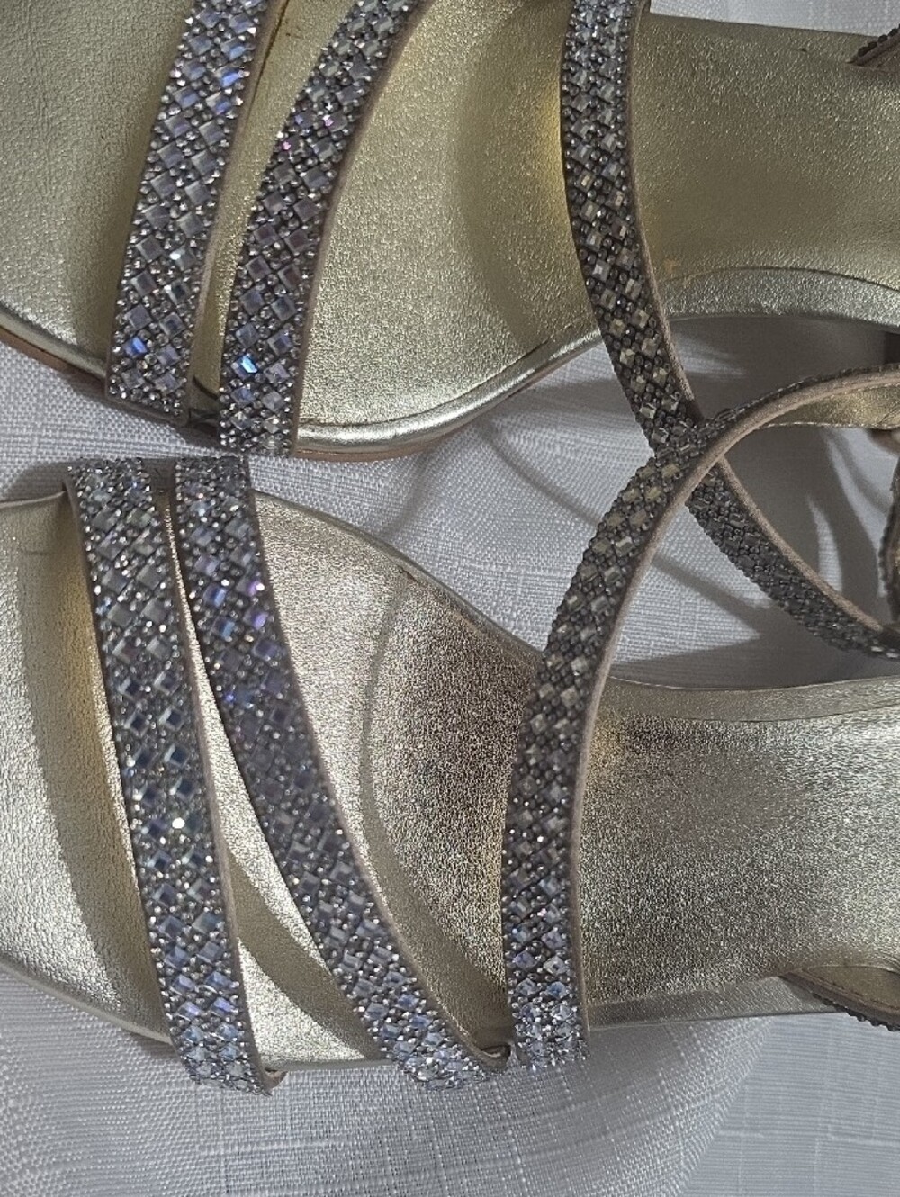 Naturalizer Gold Strappy Rhinestone Sandals - Picture 5 of 6